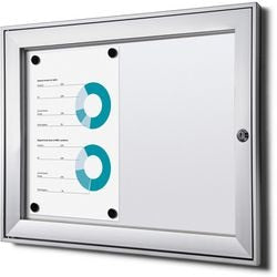 Abschließbare Pinnwand Showdown scs2xa4b1 silberfarbenes Aluminium