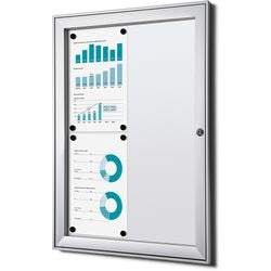 Lockable notice board showdown scs4xa4b1 silver aluminum