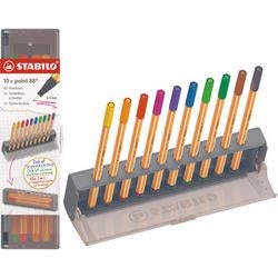 Stabilo point 88 – Premium-Fineliner – Klick-Set – 10 verschiedene Farben
