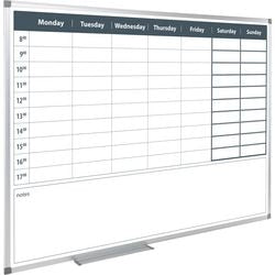 Magnetisches Whiteboard plw96od Wochenplanung weiß