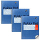 Vorlesungsblock Pukka metallic kariert blau 150 Seiten 3-teilig