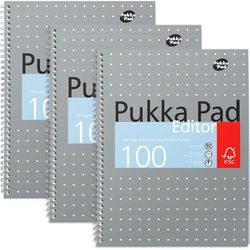 Vorlesungsblock Pukka metallic liniert grau 100 Seiten 3-teilig