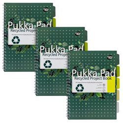 Vorlesungsblock Pukka Recycling A4 liniert grün 200 Seiten 3 Stück