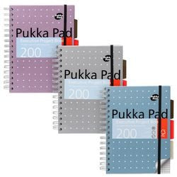 Vorlesungsblock Pukka Metallic A5 Karo Farbsortiment 200 Seiten 3-teilig