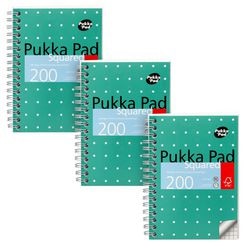Vorlesungsblock Pukka metallic A6 kariert grün 200 Seiten 3 Stück