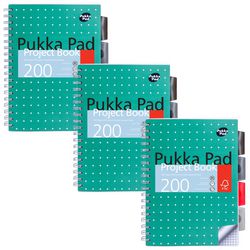 Vorlesungsblock Pukka metallic B5 kariert grün 200 Seiten 3-teilig