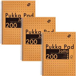 Vorlesungsblock Pukka Kraft Jotta A4 kabelgebunden braun 200 Seiten 3er Pack