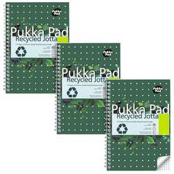 Vorlesungsblock Pukka Recycling A5 kariert grün 110 Seiten 3 Stück