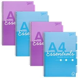 Vorlesungsblock Pukka Essentials A4 Kariertes Farbsortiment 200 Seiten 4 Stück