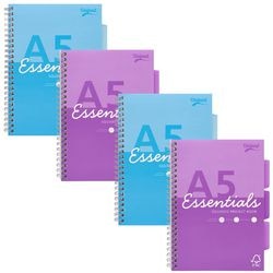 Vorlesungsblock Pukka Essentials A5 Kariertes Farbsortiment 200 Seiten 4 Stück