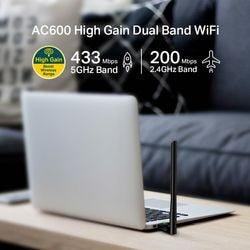 TP-Link Archer T2U Plus AC600 Drahtlos mit hoher Verstärkung Dual-Ban