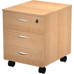Viking Basic Schubladenelement in Braun, 3 abschließbare Schubladen aus Melaminbuche