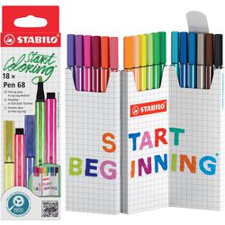 Stabilo Pen 68 Schreibtischset beginnen 18 Stücke
