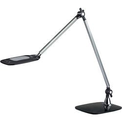 Schreibtischlampe mit Paperflow-LED, silberfarben, schwarz, Netzanschluss, 475 x 170 x 530 mm