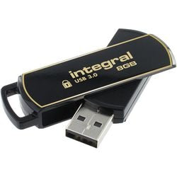 USB-Stick integriert 8 GB USB Typ-A Gold, Schwarz