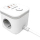 Fellowes Power Cube Steckdosenleiste – Typ F – 3 Steckdosen + 2x USB-C USB-A – Verlängerungskabel 2 m – mit Schalter – Schreibtisch-Kabelmanagement