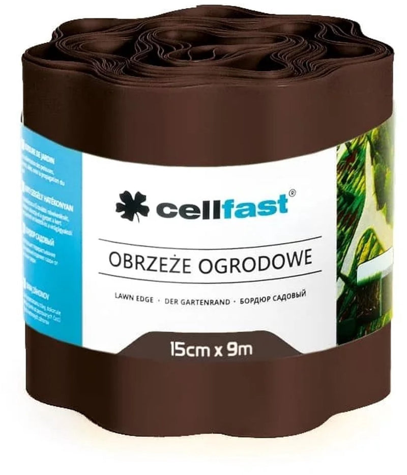 Cellfast Rasenkante Palisade-Einfassungskante – 15 cm x 9 m – braun