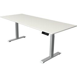 Sitz-Steh-Schreibtisch Kerkmann Move 1 stabil weiß, silber 1270 mm x 2000 mm