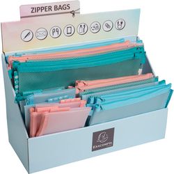 Zipper bags display exacompta 37110e chromaline pastel a4, a5, a6