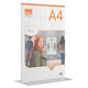Nobo Premium Plus A4 freistehende Posterrahmen-Informationstafel – doppelseitig – transparentes Acryl