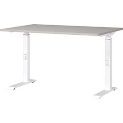 Sitz-Steh-Schreibtisch Germania 7910-617uk Kaschmir, C-Fuß weiß
