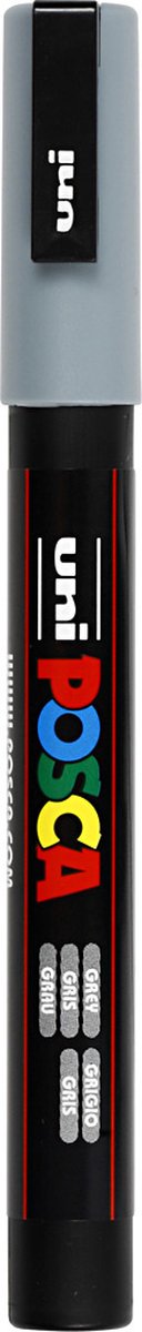UNI-POSCA POSCA-Marker, AFM PC-3M, Liniendicke 0,9-1,3 mm, fein, grau, 1 Stück