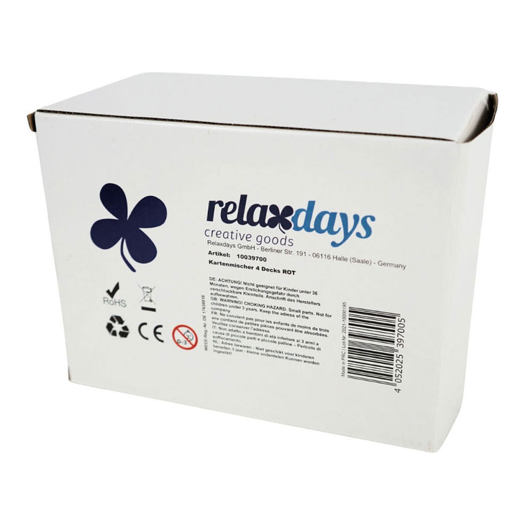 Relaxdays Akku-Kartenmischer rot 4 Decks | 6 Stück