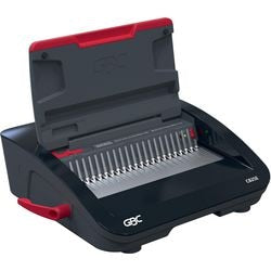 Gbc combbind® cb25e elektrisches Bindegerät – Binderücken aus Kunststoff – 450 Blatt – Schwarz Rot