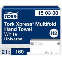 Handtuch Tork 150300 weiß 2-lagig
