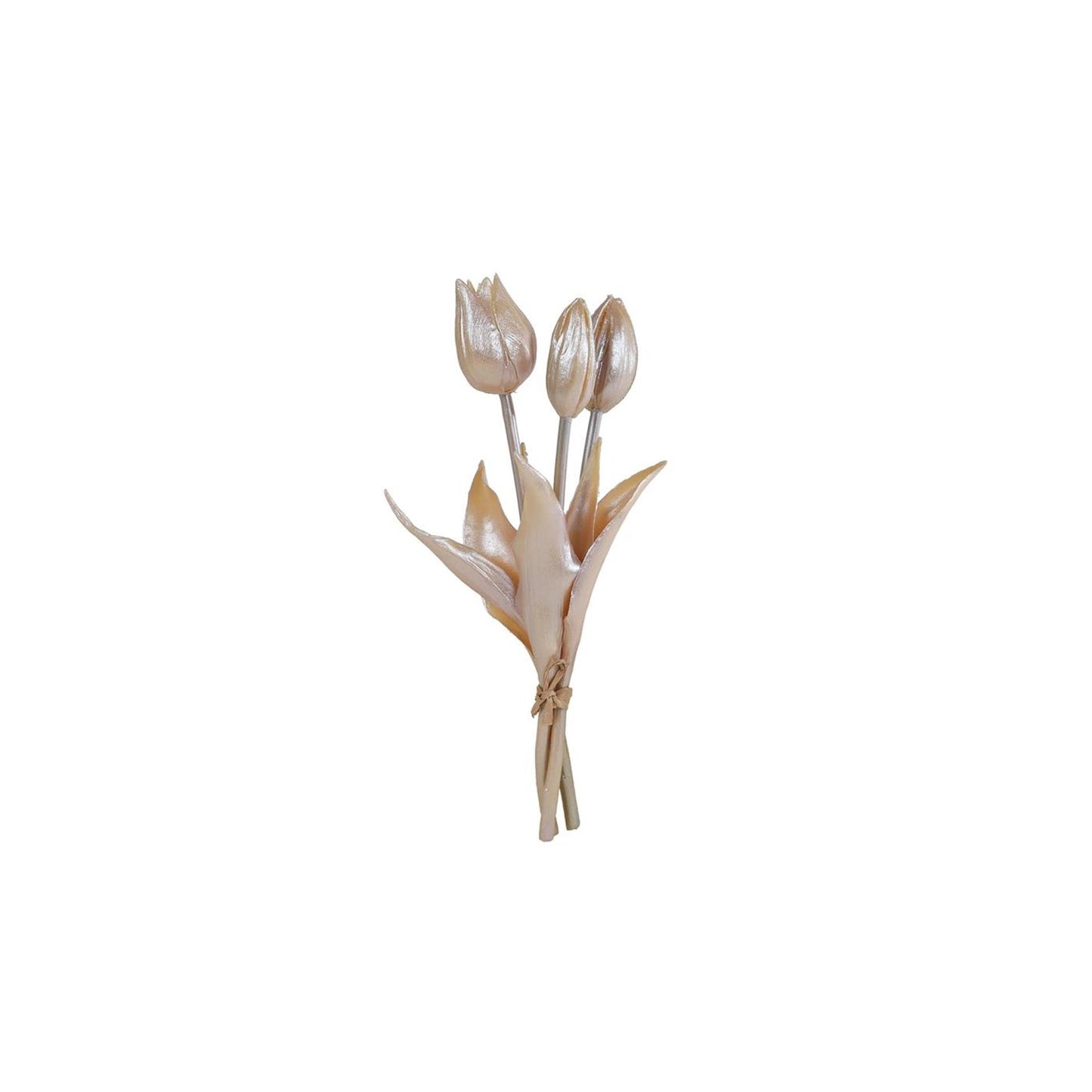 Künstliche Blumentulpe 3x Champagnergold 25cm