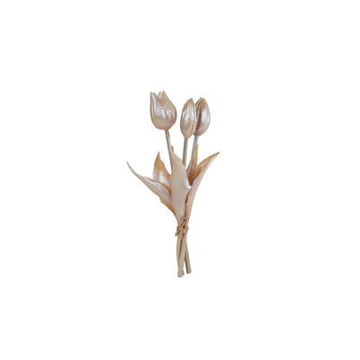 Künstliche Blumentulpe 3x Champagnergold 25cm
