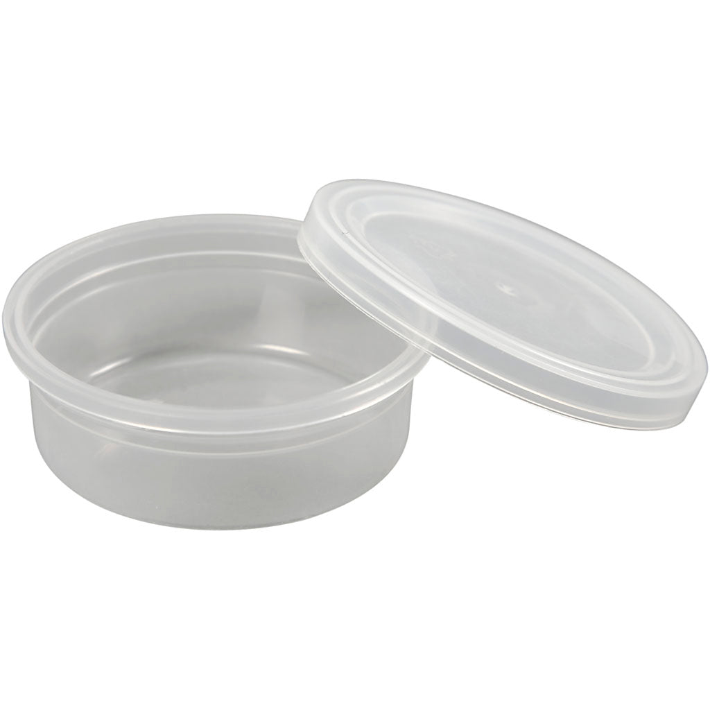 Creativ Company Plastikdose mit Deckel, H: 24 mm, T 68 mm, 45 ml, 20 Stück 1 Box