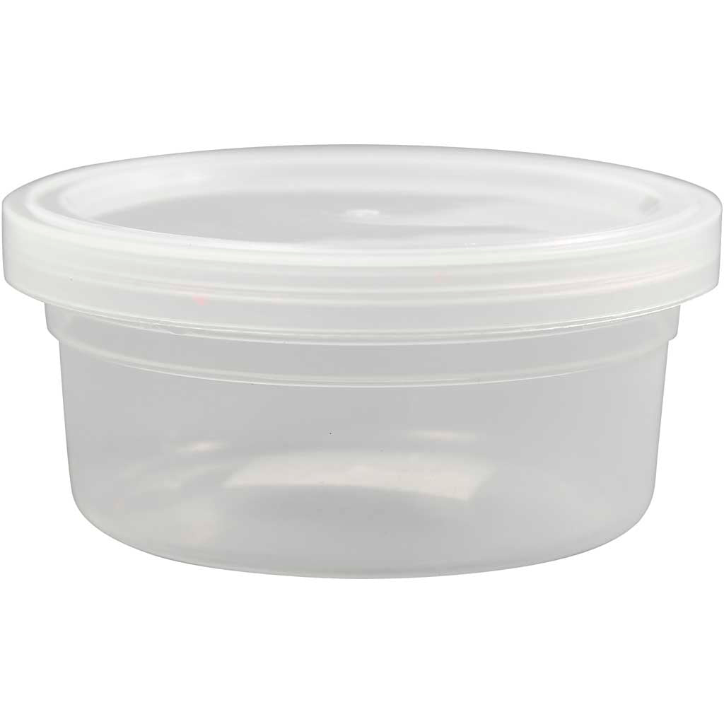 Creativ Company Kunststoffdose mit Deckel, H: 38 mm, T 84 mm, 125 ml, 20 Stück 1 Karton