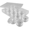 Creativ Company Aufbewahrungsbox mit Gläsern, H: 20 mm, T 35 mm, 10 ml, 12 Stück 1 Set
