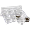Creativ Company Aufbewahrungsbox mit Gläsern, H: 20 mm, T 35 mm, 10 ml, 12 Stück 1 Set