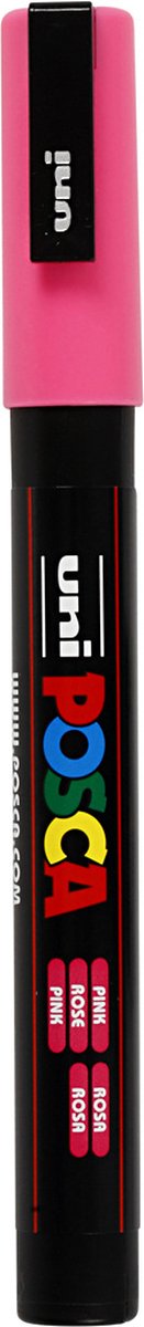 UNI-POSCA POSCA-Marker, AFM PC-3M, Liniendicke 0,9-1,3 mm, fein, rosa, 1 Stück