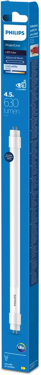 Philips LED Philips Projectline LED-Leuchtstoffröhre – T5 Mini – 4,5 W – G5 – kaltweißes Licht – 300 mm
