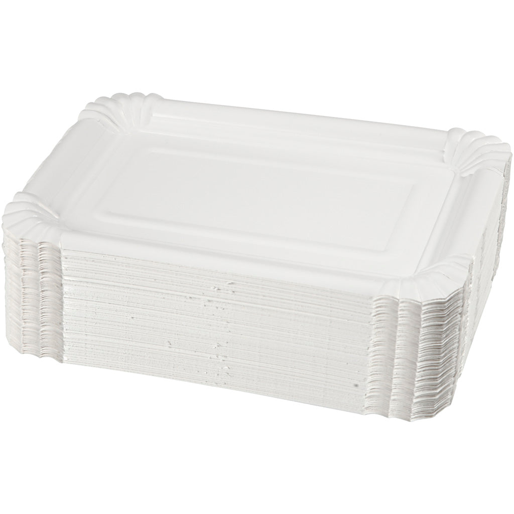 Flache längliche Teller, Größe 20x13 cm, 250 Stück 1 Karton