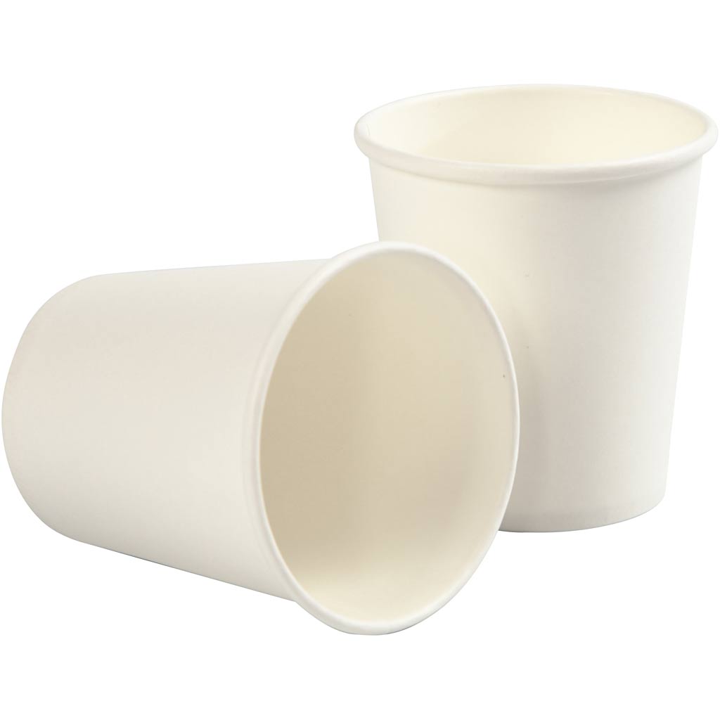 Pappbecher, H: 7,8 cm, T 7,2 cm, 205 ml, weiß, 50 Stück 1 Box