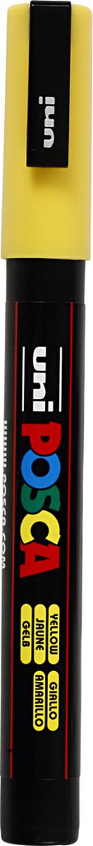 UNI-POSCA POSCA-Marker, AFM PC-3M, Liniendicke 0,9-1,3 mm, fein, gelb, 1 Stück