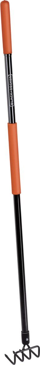 Black+decker Gartenrechen 4 Zinken – 148 x 12 x 10 cm – Kohlenstoffstahl, Fiberglas und PVC – Orange Schwarz