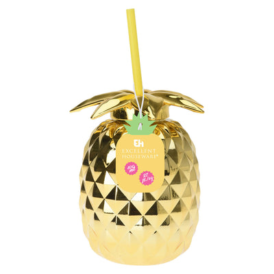 Trinkbecher Gold Ananas