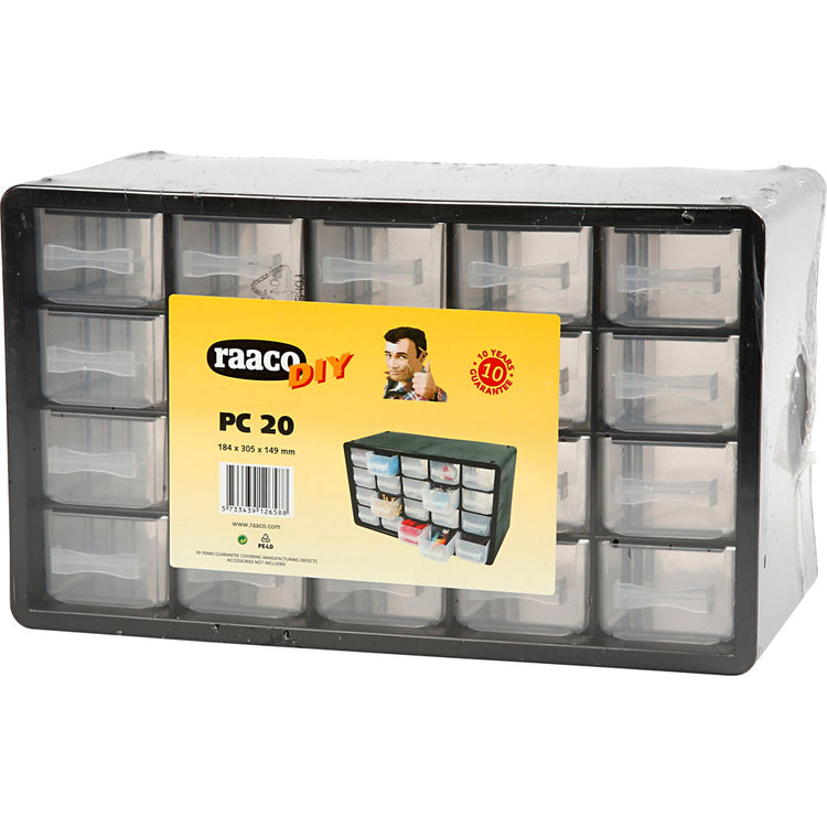 Raaco-Aufbewahrungssystem, Größe PC 20, Größe 18,4 x 30,5 x 14,9 cm, Lochgröße 55 x 37 mm, 1 Set
