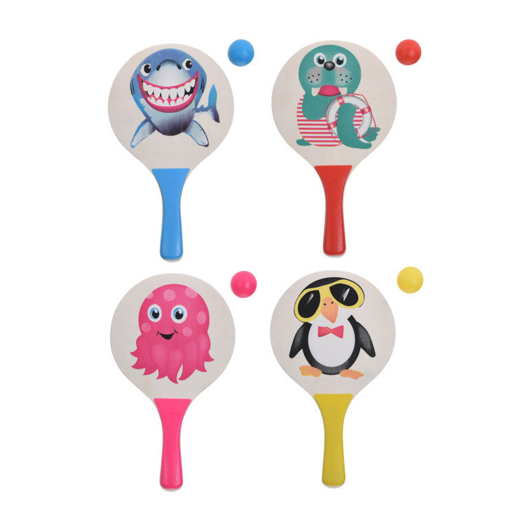 Beachball -Set Marine -Tiere, aus Holz hergestellt