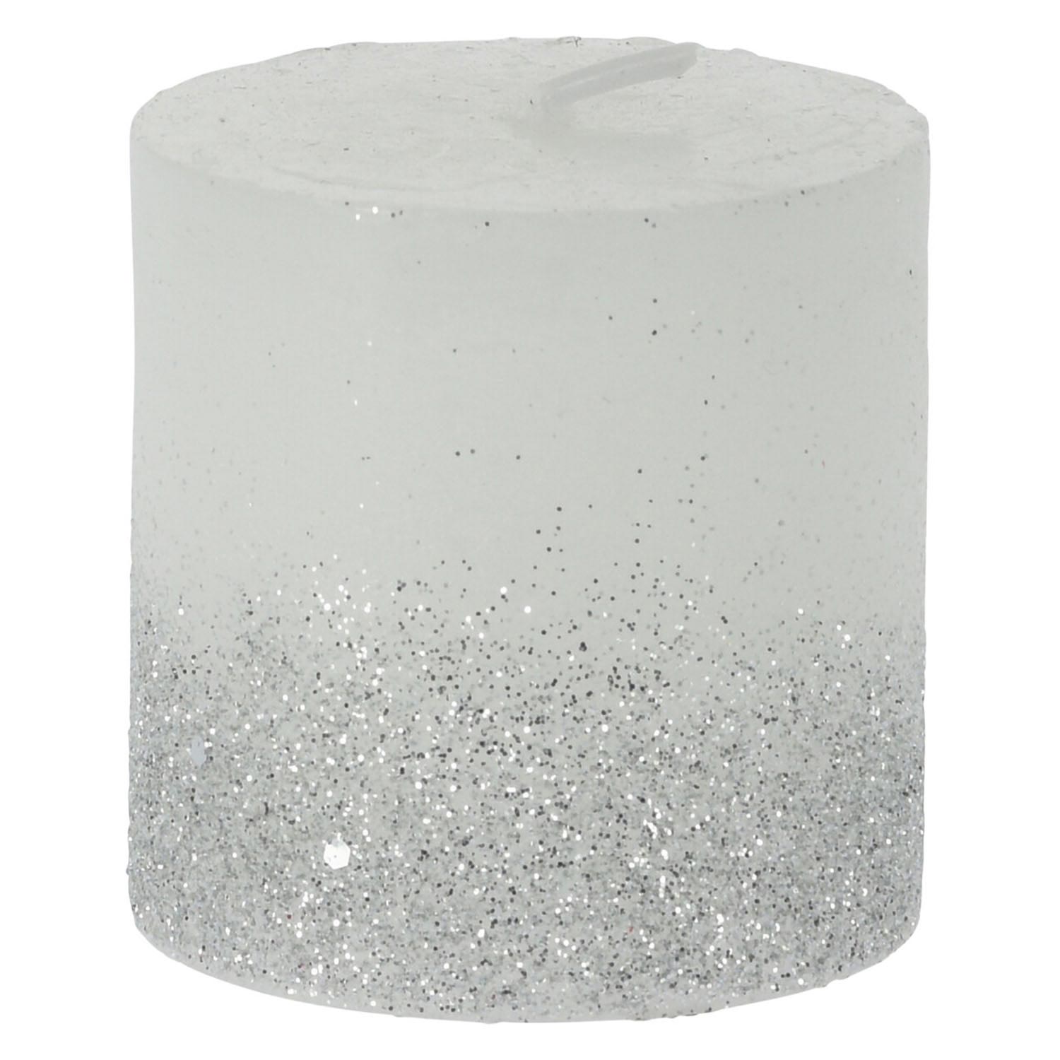 Rustikale Kerzen mit Glitzer, 24st.