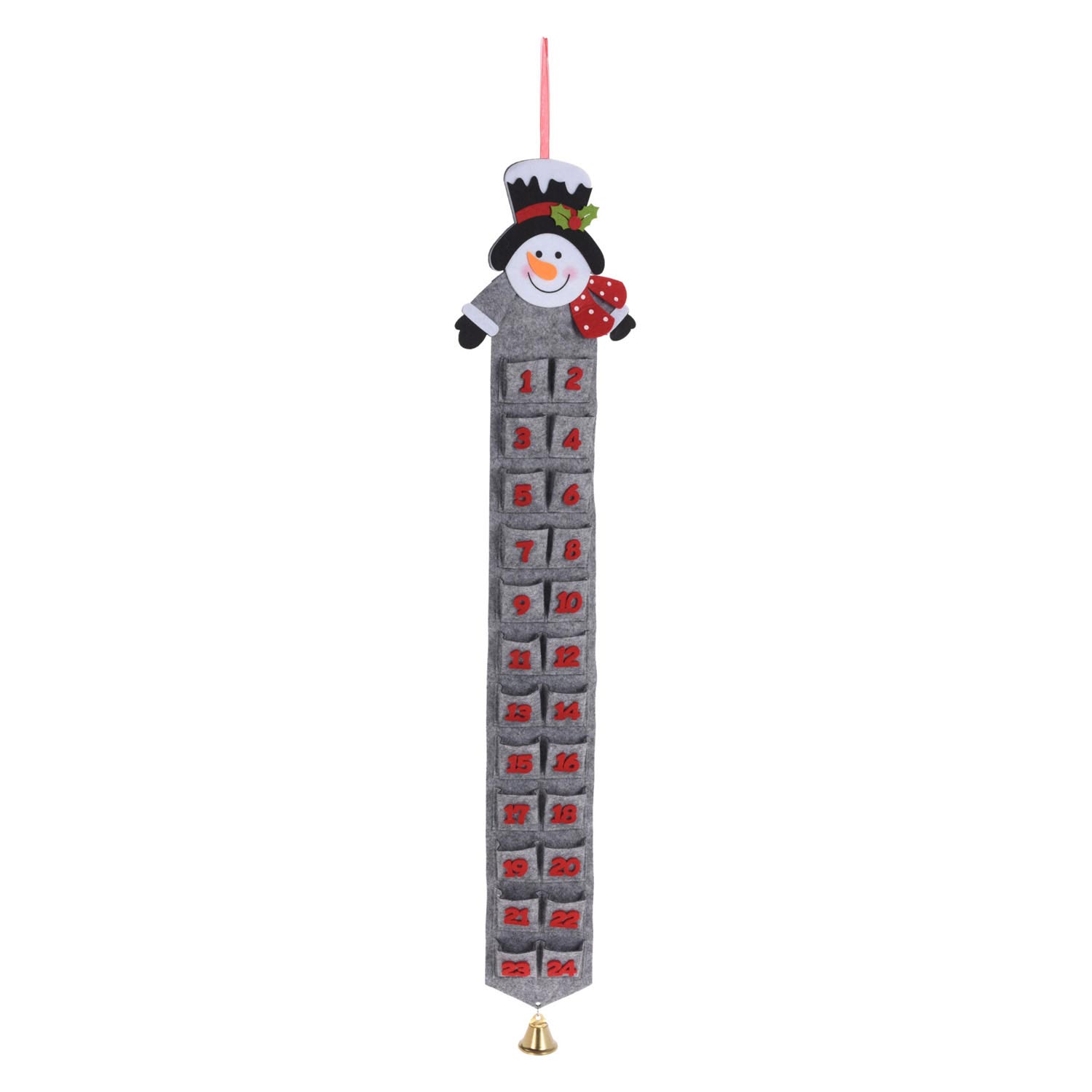 Adventskalender mit Weihnachtsfigur - grau
