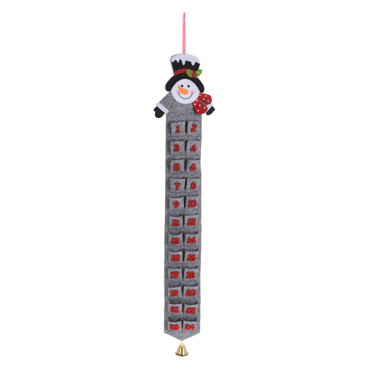 Adventskalender mit Weihnachtsfigur - grau