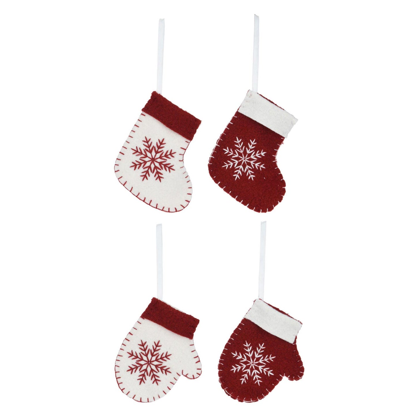 Weihnachtssockste weiß, 10 cm