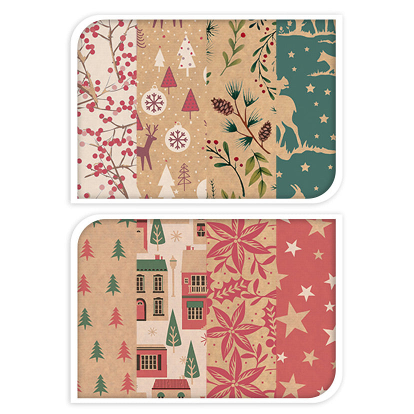 Verpackungspapier Kraft Weihnachten Set Weihnachten