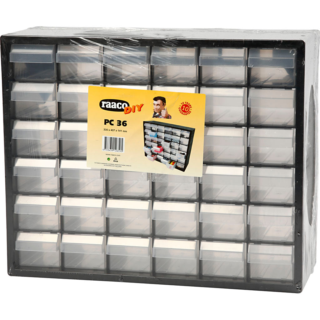 Raaco-Aufbewahrungssystem, Größe PC 36, Größe 33 x 40,7 x 14,1 cm, Lochgröße 60 x 50 mm, 1 Set